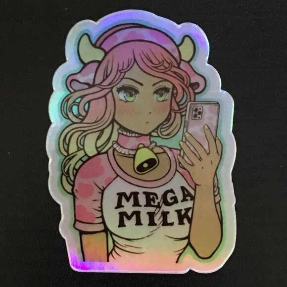 5/$25 Retro 90s 'Mega Milk' Bishoujo Holofoil Sticker - Picture 4 of 4